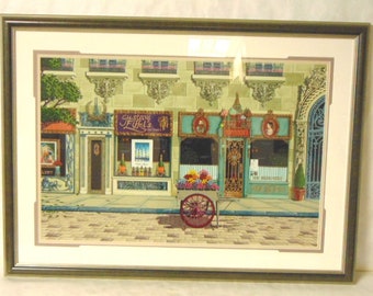 Limited Edition Klimt Style Serigraph French Russian Paris Store Front by David Farrell