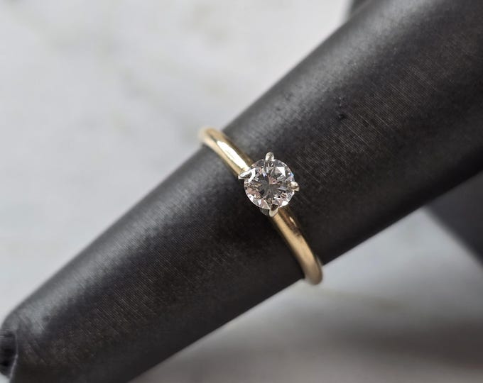 Womens Vintage Estate 14K Gold Tessler Weiss Diamond Engagement Ring 1.7g E5162