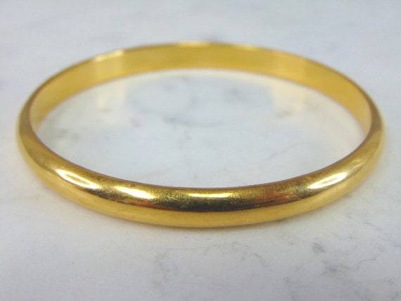 Womens Vintage Estate 21k Yellow Gold Bangle Brac… - image 1