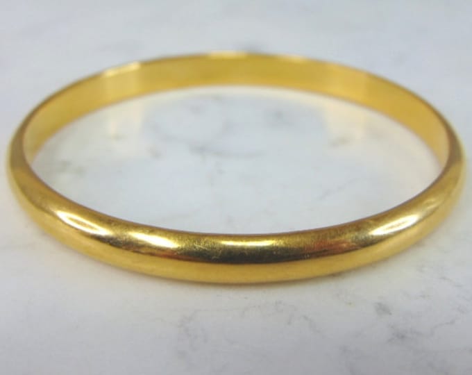 Womens Vintage Estate 21k Yellow Gold Bangle Bracelet 11g E5697