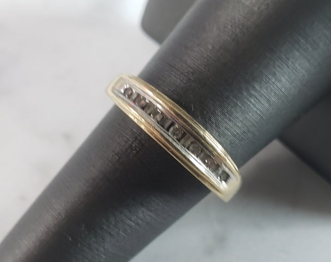 Womens Vintage Estate 10K Yellow Gold Diamond MOM Ring 2.7g #E3270