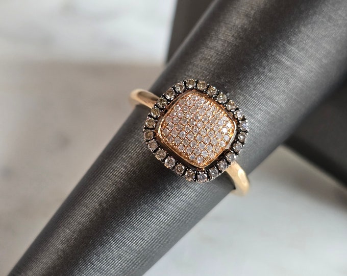 Womens Vintage Estate 14k Rose Gold Diamond Ring 2.3g #E7566