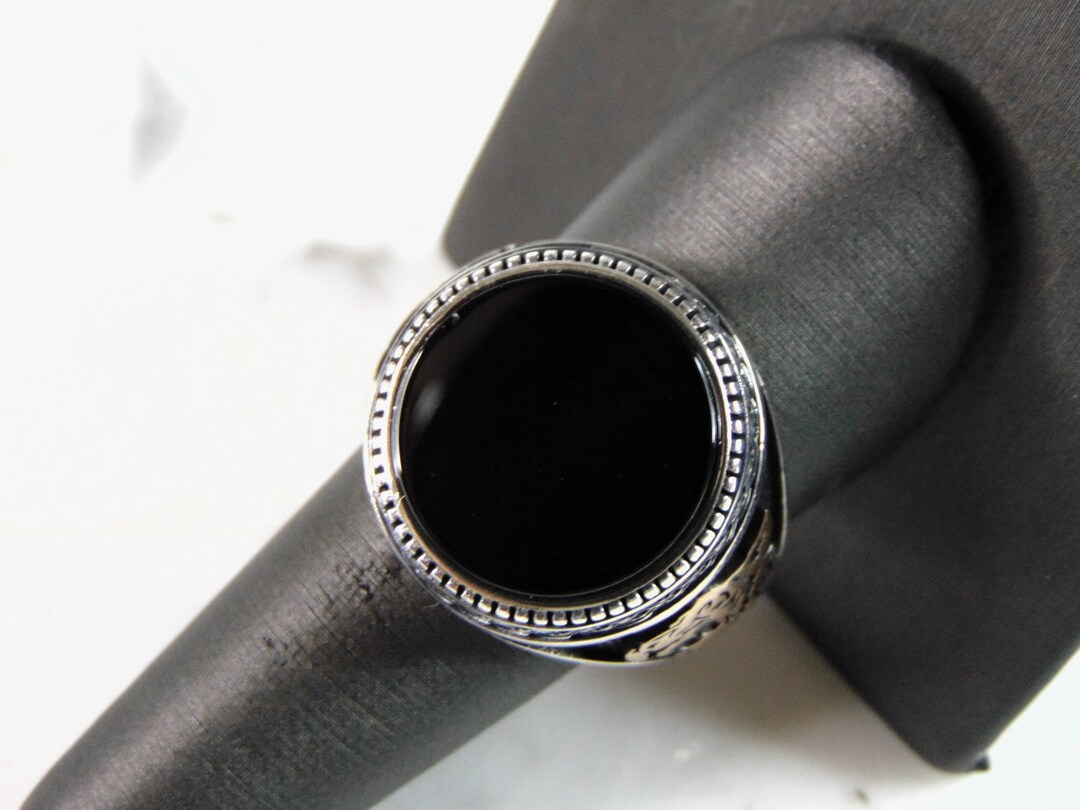 Mens Vintage Estate Sterling Silver Tiger Onyx Ring 11.5g E2339 - Etsy