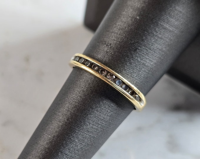 Womens Vintage Estate 10K Yellow Gold Diamond Ring 2.0g E6556