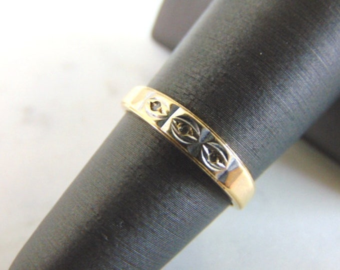 Womens Vintage Estate 14k Yellow Gold Modernist Ring 2.2g E2122