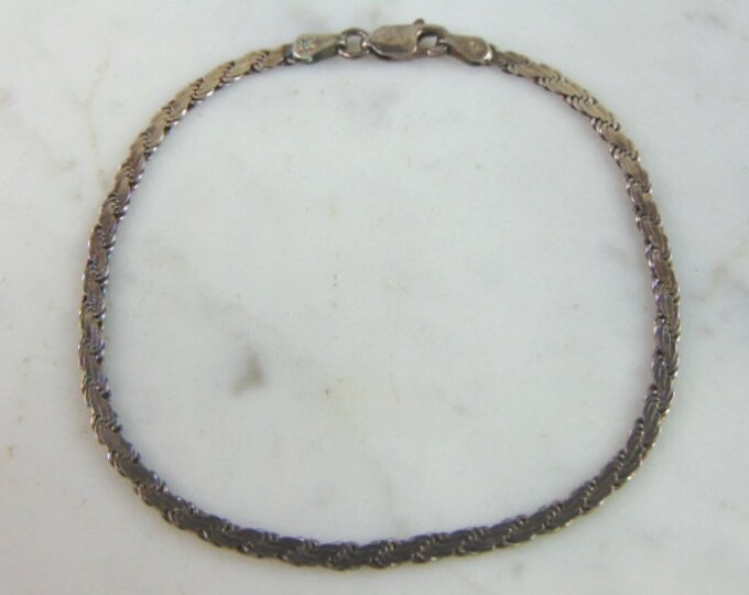 Womens Vintage Estate Sterling Silver Italian Bracelet 3.3g E2405