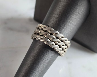 Womens Vintage Estate Sterling Silver Modernist Ring 6.2g E7728