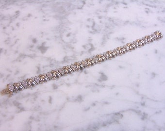 Womens Vintage Estate 14K White Gold Diamond Bracelet 26.0g E1114