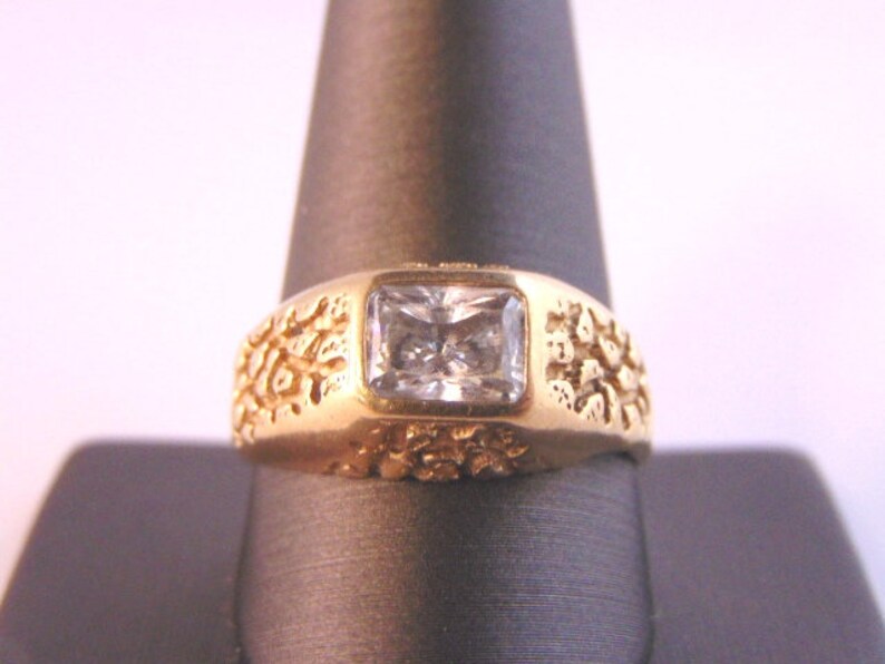 Mens Vintage Estate 10k Yellow Gold Nugget Ring 5.0g E2450