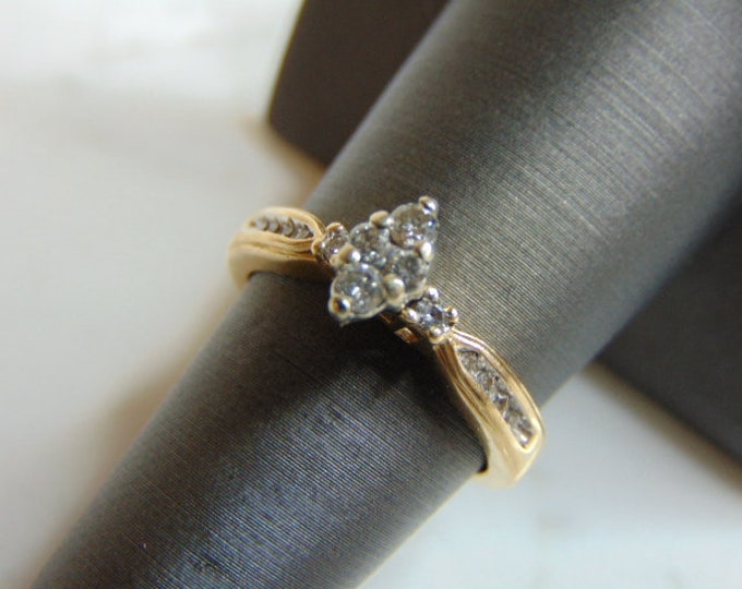 Womens Vintage Estate 14K Yellow Gold Diamond Ring, 3.9g E3268