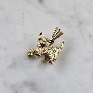 Womens Vintage Estate 14k Gold Kitten Cat Michael Anthony Pendant 1.7g E6825