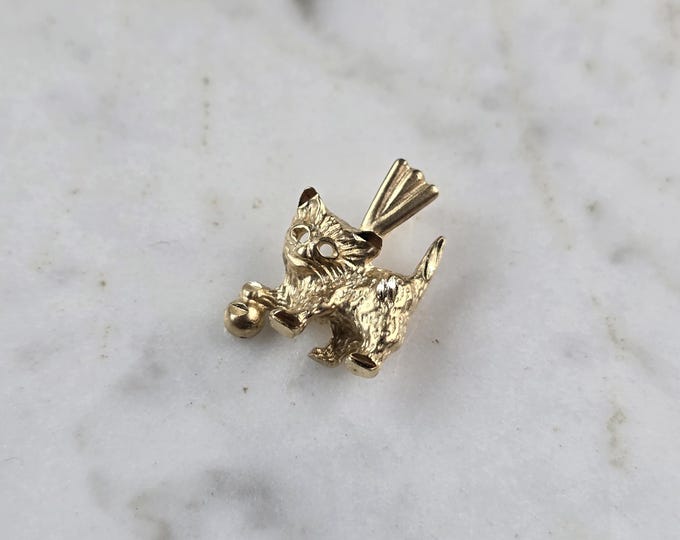 Womens Vintage Estate 14k Gold Kitten Cat Michael Anthony Pendant 1.7g E6825
