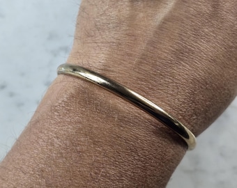Womens Vintage Estate Sterling Silver Gold Tone Bangle Bracelet, 9.5g E2352