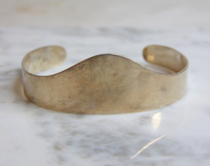 Womens Vintage Estate Sterling Silver Modernist Cuff Bracelet 14.2g E4914