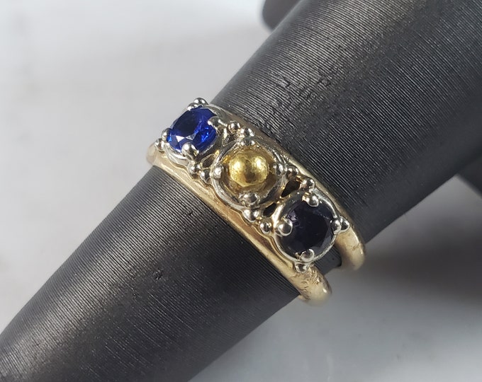 Womens Vintage Estate 14K Gold Sapphire Ring 4.2g #E1126