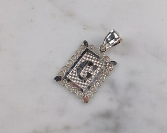 Womens Sterling Silver Initial Letter " G " Pendant 1.0g E4821