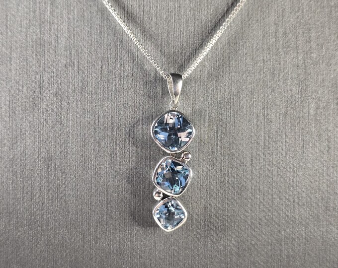 Womens Vintage Estate Sterling Silver Modernist Pendant & Necklace 7.0g E4726