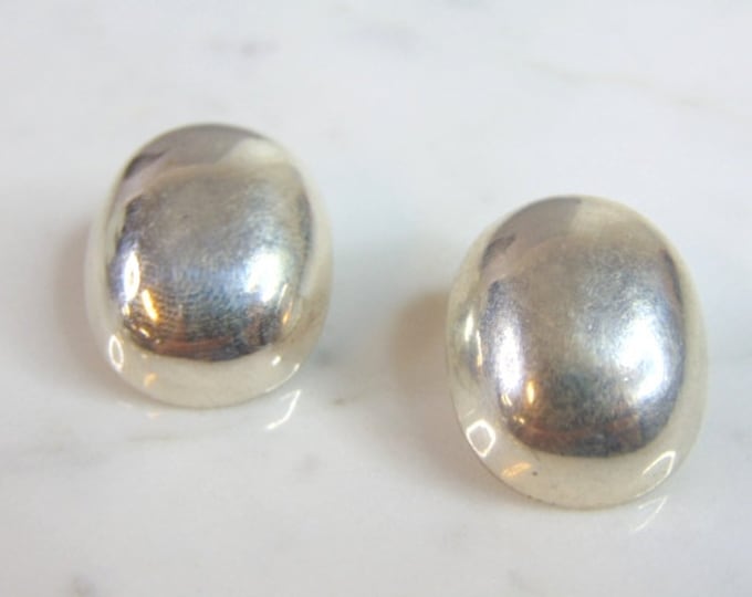Womens Vintage Estate Sterling Silver Clip On Earrings 8.9g E5968