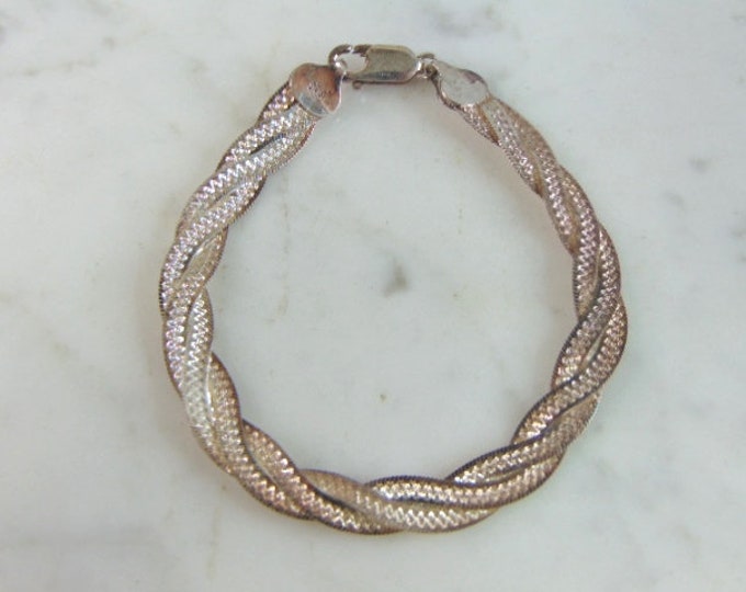 Womens Vintage Estate Sterling Silver Modernist Bracelet 7.7g E5815