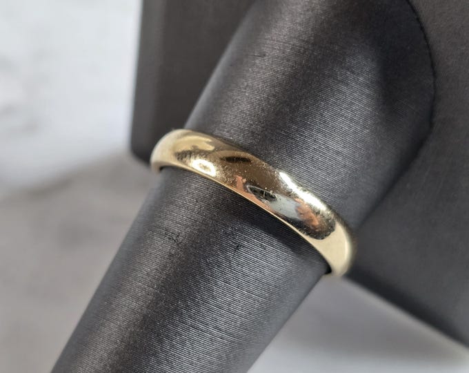 Mens Vintage Estate 14K Yellow Gold Goldman Band Wedding Ring 4.4g E6901