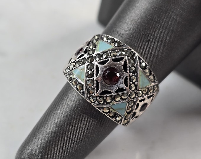 Womens Vintage Estate Sterling Silver Modernist Ring 7.1g E3743