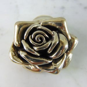 Womens Vintage Estate .925 Sterling Silver Rose Brooch 28.6g E5024