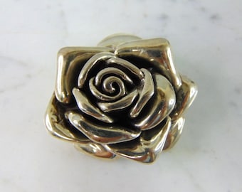 Womens Vintage Estate .925 Sterling Silver Rose Brooch 28.6g E5024