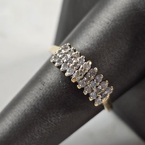 Womens Vintage Estate 14K Yellow Gold Diamond Cluster Ring 3.3g E3984