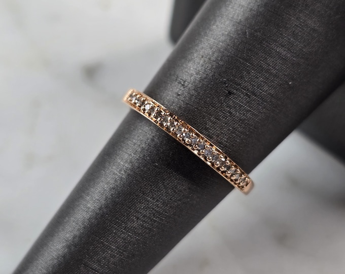 Womens Vintage Estate 10K Rose Gold Diamond Ring 1.4g #E7050