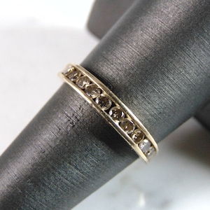 Anillo de diamantes de oro amarillo vintage vintage para mujer 10K, 2.3g E1060