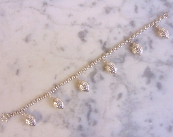 Womens Vintage Estate Sterling Silver Charm Bracelet 10.9g E4268