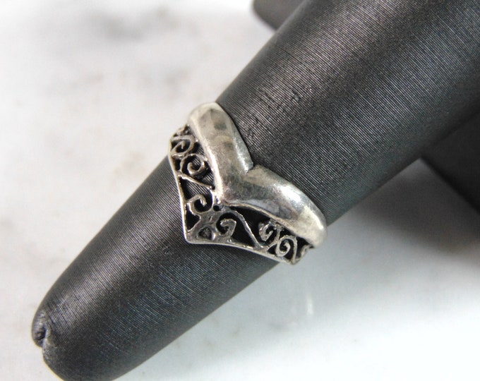 Womens Vintage Estate Sterling Silver Modernist Ring 2.1g E3413