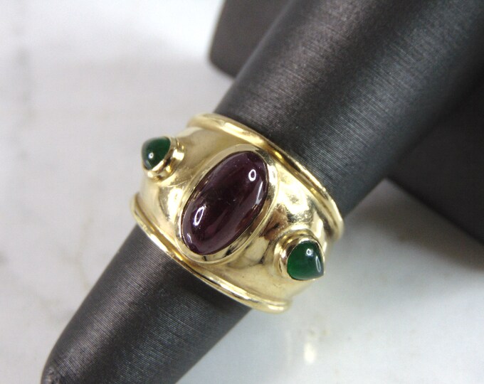 Womens Vintage Estate 18k Yellow Gold Modernist Ring 12.1g E2603
