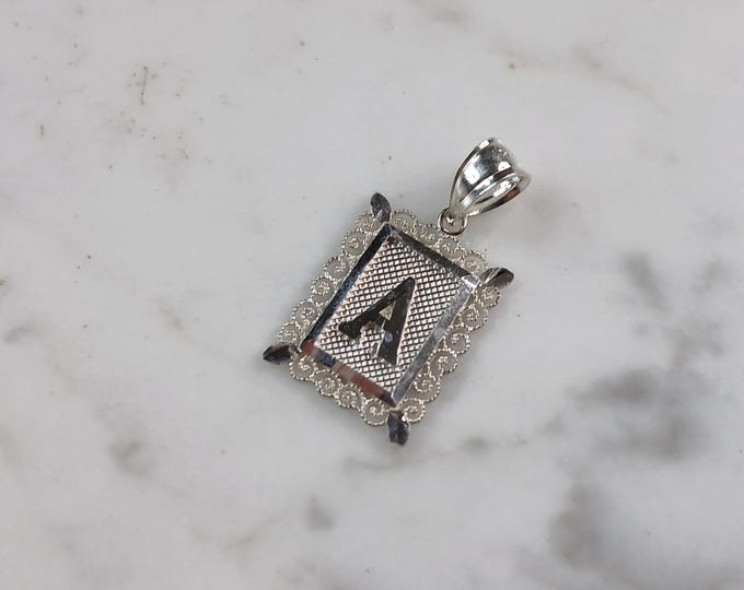 Womens Sterling Silver Initial Letter " A " Pendant 1.0g E4801
