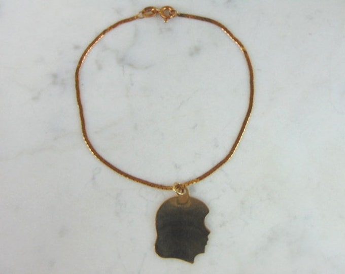 Womens Vintage Estate 14K Yellow Gold Charm Bracelet 2.1g E5812