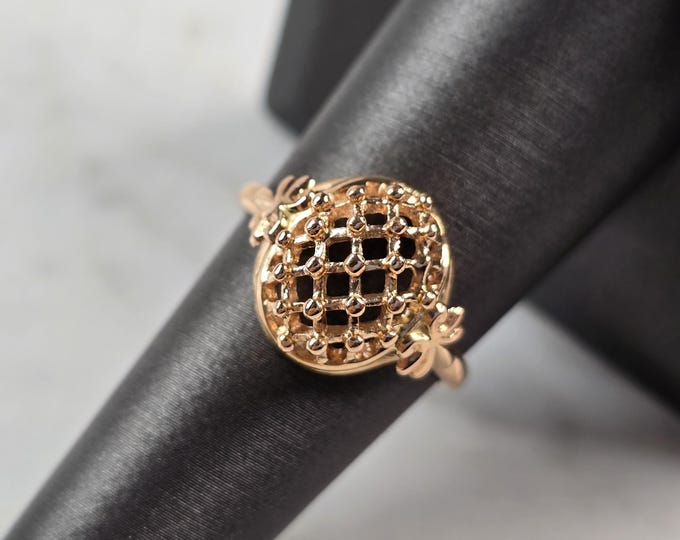 Womens Vintage Estate 14K Yellow Gold Filigree Ring 3.5g E1470