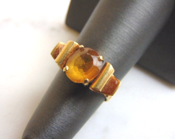 Womens Vintage Estate 14K Yellow Gold Citrine Ring 4.2g #E3344