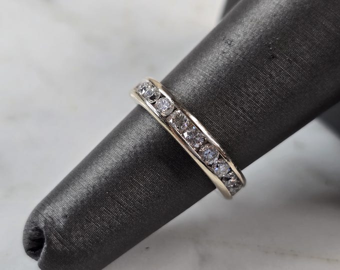 Womens Vintage Estate 14k White Gold Diamond Ring 3.3g #E1472