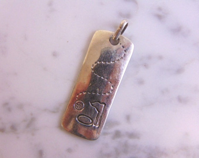 Vintage Estate Sterling Silver Golf Pendant, 7.5g E4356