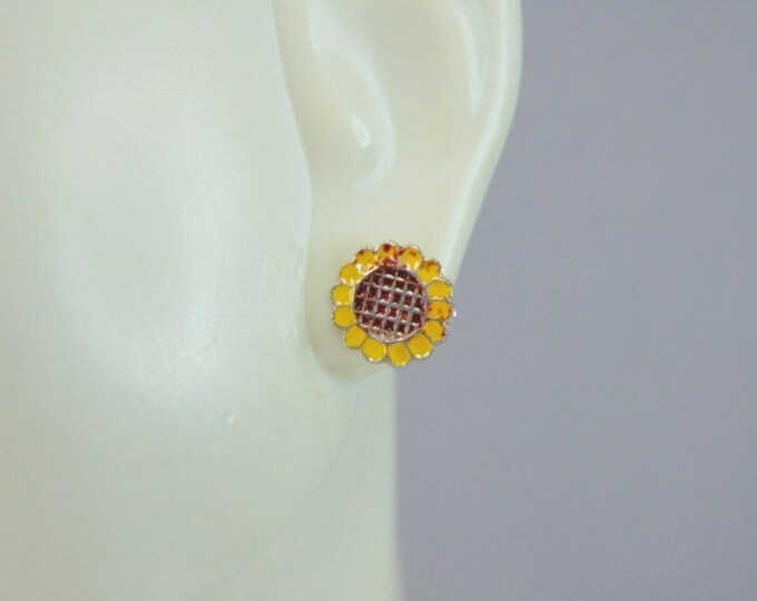 Womens Vintage Estate Sterling Silver Flower Earrings 1.1g E897