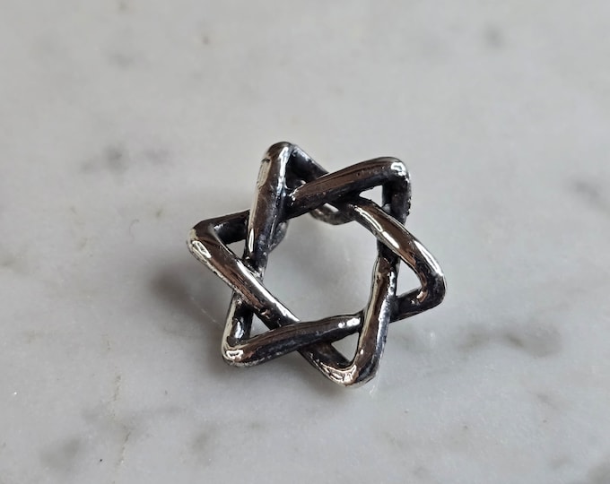 Sterling Silver Star of David Modernist Pendant 2.6g E7004