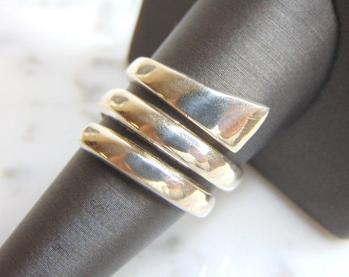 Womens Vintage Estate Sterling Silver Modernist Ring 9.5g E4855