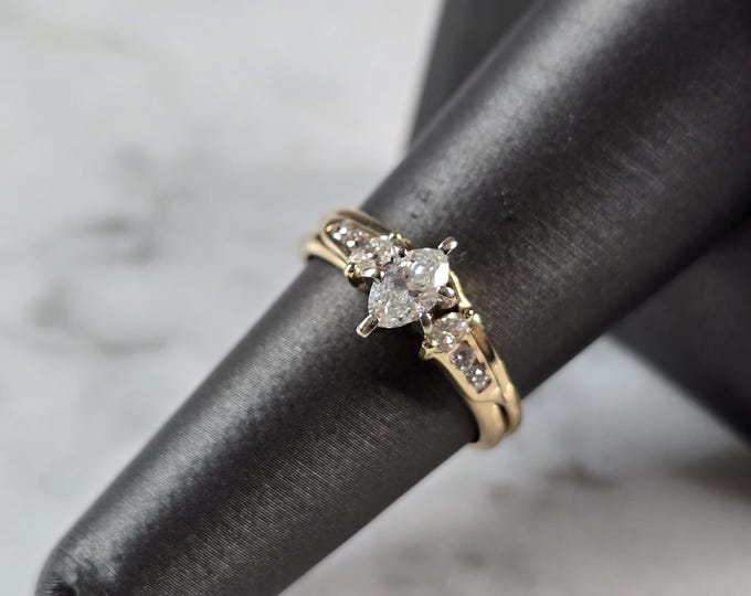 Womens Vintage Estate 14K Yellow Gold MagicGlo Diamond Ring 6.6g E7237