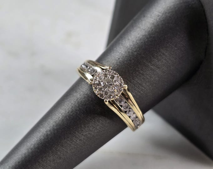 Womens Vintage Estate 14K Yellow Gold Diamond Ring 4.5g E1604