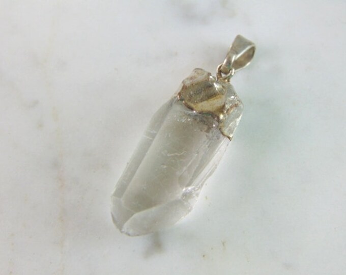 Womens Vintage Estate Sterling Silver Crystal Pendant 5.9g E5486