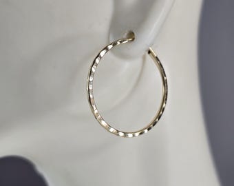 Pr Womens 14K Yellow Gold Hoop Earrings 1.3g E3781