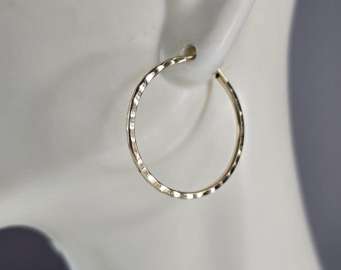 Pr Womens 14K Yellow Gold Hoop Earrings 1.3g E3781