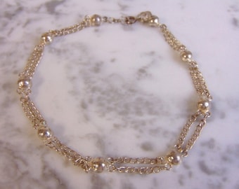 Womens Vintage Estate Sterling Silver Bracelet 7.1g E4574