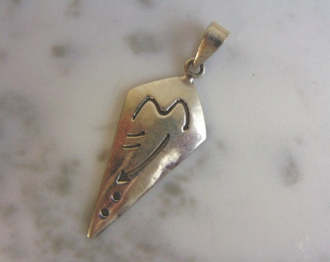 Womens Vintage Estate Sterling Silver Modernist Pendant 3.5g #E4434