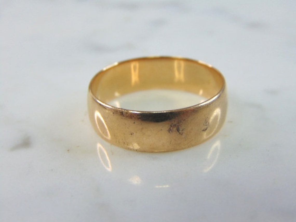 Mens Vintage Estate 14K Yellow Gold Band Wedding Ring 5.1g E2358 - Etsy